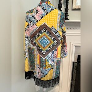 NY Collection Multicolor Geometric Kimono